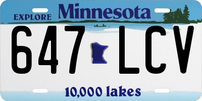 MN license plate 647LCV