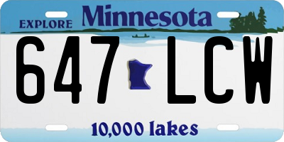 MN license plate 647LCW