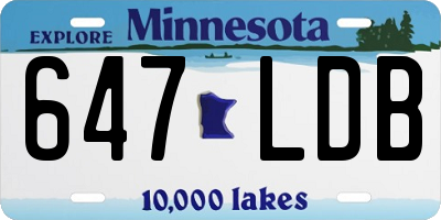 MN license plate 647LDB