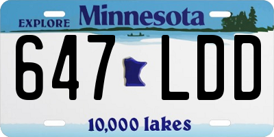 MN license plate 647LDD