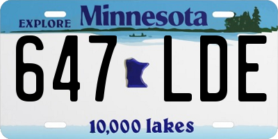 MN license plate 647LDE