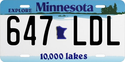 MN license plate 647LDL