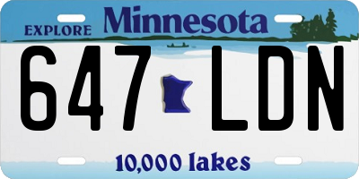 MN license plate 647LDN