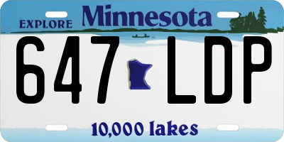 MN license plate 647LDP