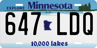 MN license plate 647LDQ
