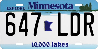 MN license plate 647LDR