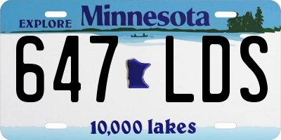 MN license plate 647LDS