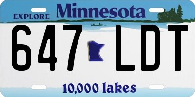 MN license plate 647LDT