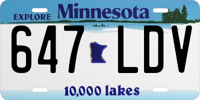 MN license plate 647LDV