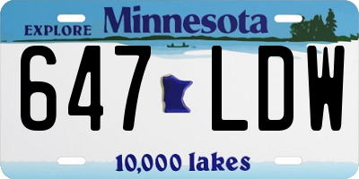 MN license plate 647LDW