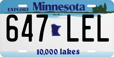 MN license plate 647LEL