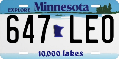 MN license plate 647LEO
