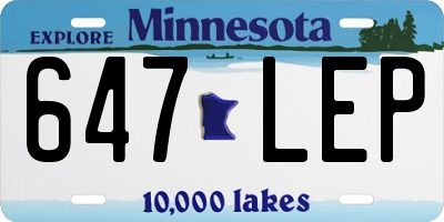 MN license plate 647LEP