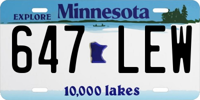 MN license plate 647LEW