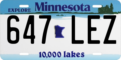 MN license plate 647LEZ