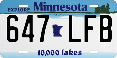 MN license plate 647LFB