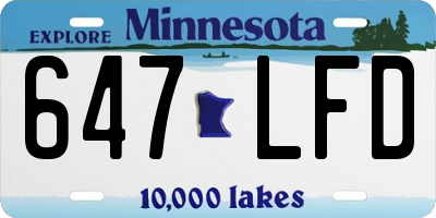MN license plate 647LFD