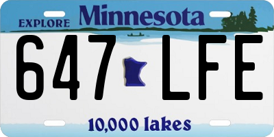 MN license plate 647LFE
