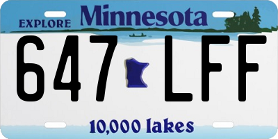 MN license plate 647LFF