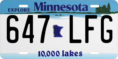 MN license plate 647LFG