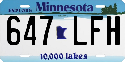 MN license plate 647LFH