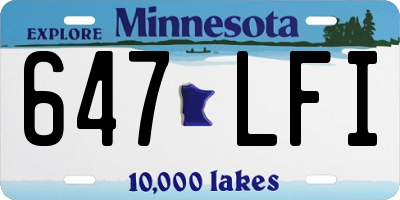 MN license plate 647LFI