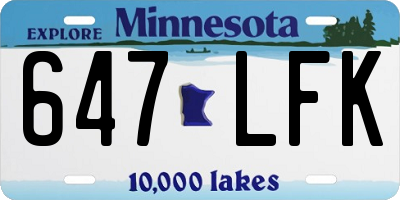 MN license plate 647LFK