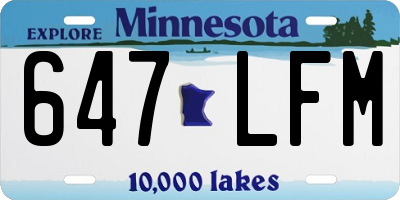 MN license plate 647LFM