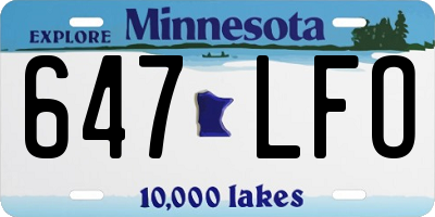 MN license plate 647LFO