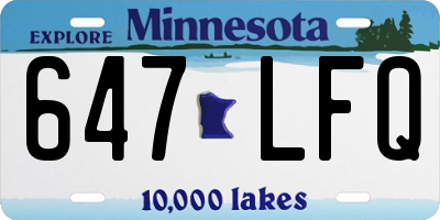 MN license plate 647LFQ