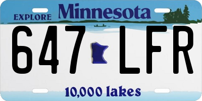 MN license plate 647LFR