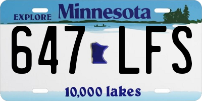 MN license plate 647LFS