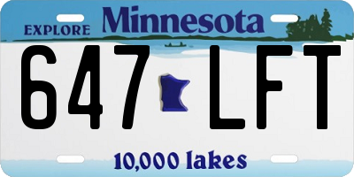 MN license plate 647LFT