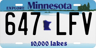 MN license plate 647LFV