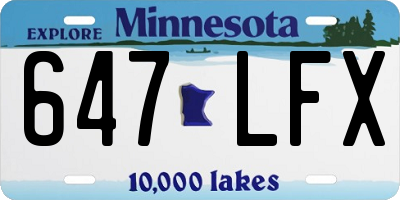 MN license plate 647LFX