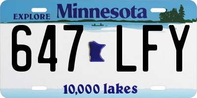 MN license plate 647LFY
