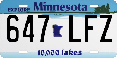 MN license plate 647LFZ