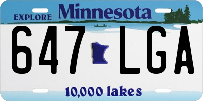 MN license plate 647LGA