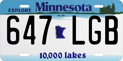 MN license plate 647LGB