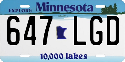 MN license plate 647LGD