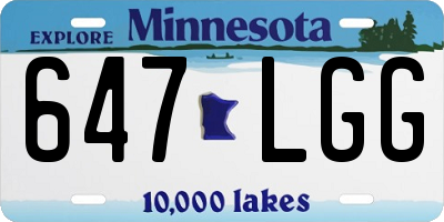 MN license plate 647LGG
