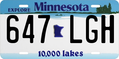 MN license plate 647LGH