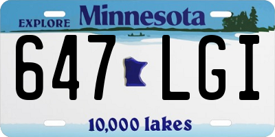 MN license plate 647LGI