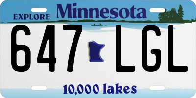 MN license plate 647LGL