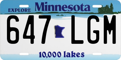 MN license plate 647LGM