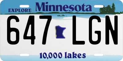 MN license plate 647LGN