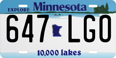 MN license plate 647LGO