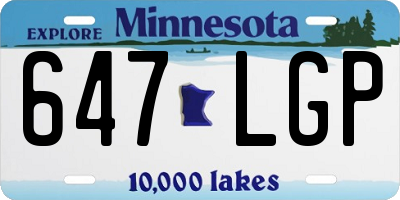MN license plate 647LGP