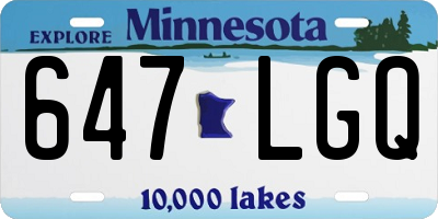 MN license plate 647LGQ
