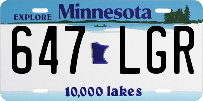 MN license plate 647LGR